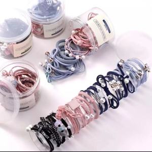 12Pcs/Set Original Amazing Flower Pearl Elastic Hair Bands for Women Girls Korean Hair Band
