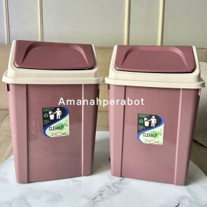 Tempat Sampah Tutup Segi Abu Hitam 10 Liter 5 Liter 15 Liter Tong Sampah Tutup Goyang Tempat Sampah Dapur
