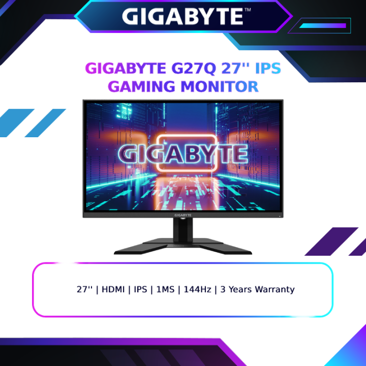 Gigabyte G27Q (27” IPS QHD 2K 2560x1440 / 1ms / 144Hz / HDMI)Gaming