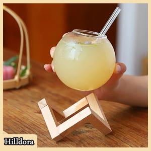 [Hilldora] Cocktail cốc thủy tinh với gỗ đứng sáng tạo Thanh thủy tinh uống cốc ronud bóng Cocktail cốc trái cây Mặt Trăng nước trái cây cốc
