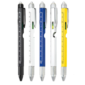7 in 1 Multitool Tech Tool Pen Ballpoint Pen Screwdriver Pen Multitool Pen with Keychain Ruler Metal Tool Pen for Man