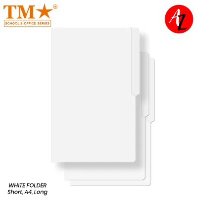 TM White Folder 14 Pts Manila Paper Set Short Long A4 Document Filing