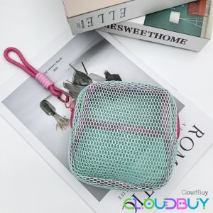 C.B.【Ready in Stock】 Mesh Zipper Bags Lightweight Portable Visibility Cosmetic Accessories Organizer Mini Makeup Pouch