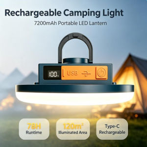 LED Rechargeable Light LED UFO Lampu Camping Emergency Light with Magnetic Mount & Hook Waterproof Outdoor Work Light
