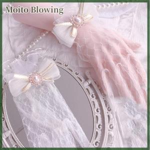 Moito Cô Gái Lolita lưới cung hoa ren Găng tay đen trắng ren găng tay Lolita ren tay áo Cosplay đồ trang sức