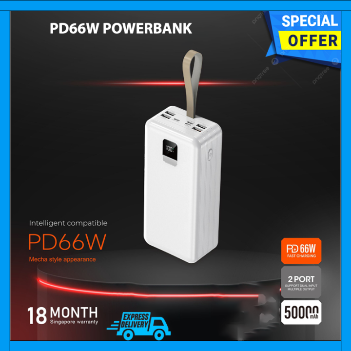 Multiple Protection 50000mAh Portable PD66W Transparent Two-Way Fast Charging Power Bank ...