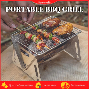 Outdoor Picnic Portable Folding Stove Camping Equipment Stainless Steel Incinerator Grill Mini BBQ Charcoal Stove