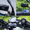 AUTOFun Motorcycle Digital Voltmeter Charger Motor Cas HP Motor 2 USB 3.1A 10-24V Universal Dual USB Charger +Voltmeter. 
