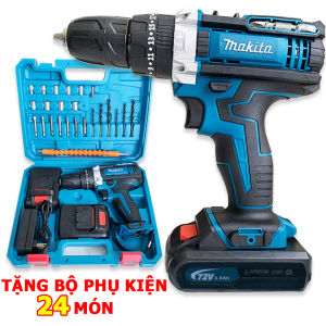 Máy khoan Makita 77V 3 Chức Năng 24 Phụ kiện khoan tường bắn vít - Hàng Loại 1 lõi đồng không chổi than .Hàng Cao Cấp