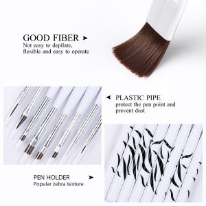 8pcs/Set 3D Multi-functional Drawing Carving for Nails Panting Nail Art Brush Pen Kit Painting Patterns Point Pen Flat Mouth
