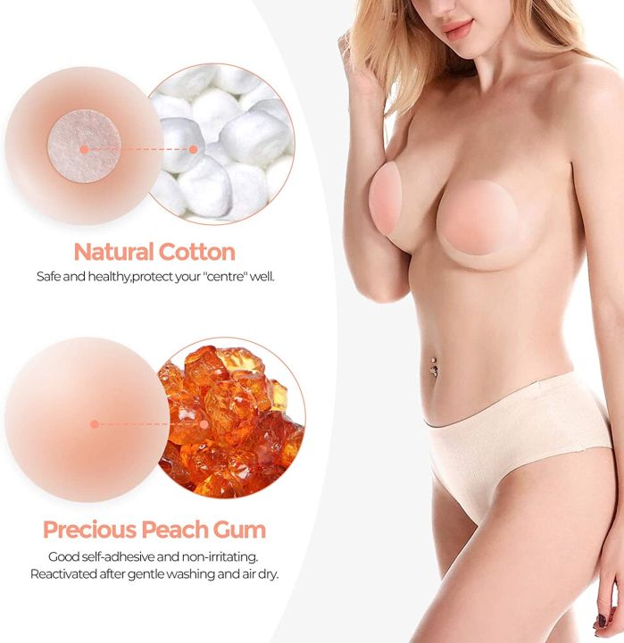 1 Pair Nipple Stickers Reusable Silicone Bra Pasties Pad Self Adhesive  Chest Nipple Cover Anti-bump Nipple Patches For Women