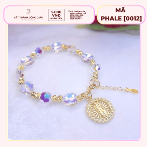 [Quà Tặng Ý Nghĩa] Vòng Tay Lắc Tay Mân Côi Phale Tròn Phối Phale Cỏ 4 Lá | Vật Thánh Công Giáo