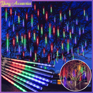 Meteor Shower Rain Light Garland Led Lamp Outdoor Lighting Waterproof Lamp Christmas Party Garden Decoration (Color : Color)