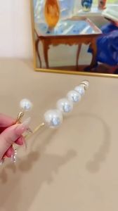 Exaggerated Retro Imitation Pearl Geometric Open Choker French Jewelry Elegant Necklace for Ladies