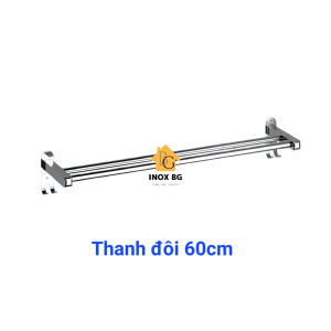 Thanh Treo Khăn Tắm INOX 304 Cao Cấp Có Móc Treo - Kích Thước Đa Dạng