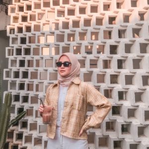 DENISE SHIRT LINEN CRINKLE / JIA BLOUSE KEMEJA OVERSIZE LD 120CM KEMEJA KERJA TERBARU