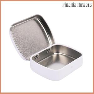 【Pinellia flowers】 Survival Kit Small Empty Metal Black Flip Storage Box Case For Key Candy