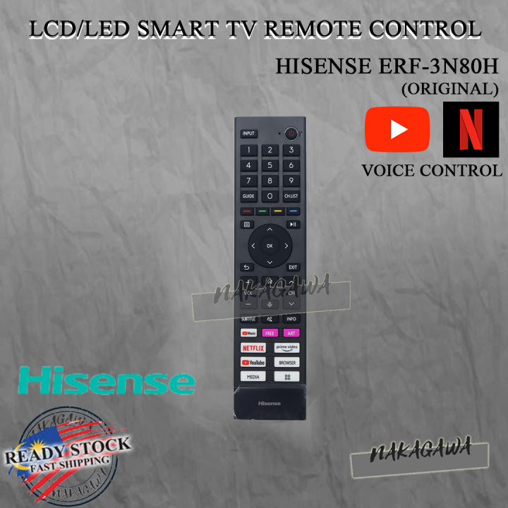 Telecomando Universale VINABTY ERF3N80H Per TV Hisense - Sostituto Leggero Con Tasti Morbidi - Include Accesso A Netflix, YouTube - 3