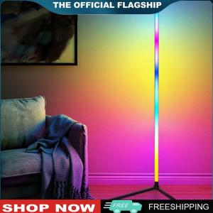 [LEAZEN] RGB Corner Floor Lamp Color Changing Standing Lamp App & Remote Control for Bedroom Living Room Gaming Room