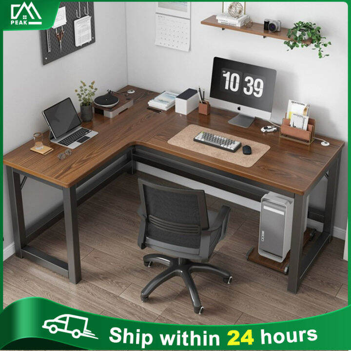 【2 color】Corner desk L-shaped office desk Table Computer Table with ...