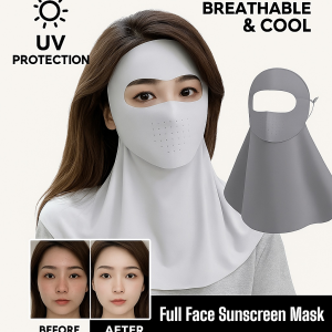 One-Piece Sunscreen Face Mask Full Face Seamless Neck Sunscreen Mask Summer Uv Protection Sunshade Face Bikini
