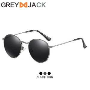 Grey Jack Kacamata Hitam Sunglasses Polarized Korean Style Oval Metal Fashion Pria dan Wanita Terbaru 3447