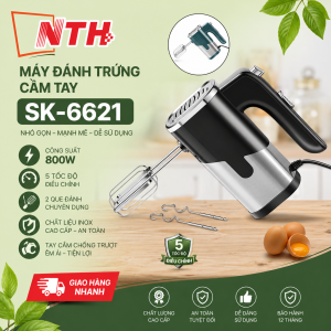 Máy đánh trứng cầm tay 800W có 5 tốc độ điều chỉnh chuyên dụng SK-6621