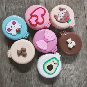 Gương lược mini hình gấu gấp gọn bỏ túi - Gương trang điểm hình Bánh quy kèm lược