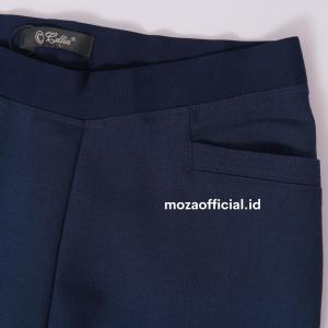 Cellia Celana Kerja Wanita Kantor Navy Formal Bahan Tebal Pinggang Karet Jumbo S M L XL XXL 4L 5L 6L