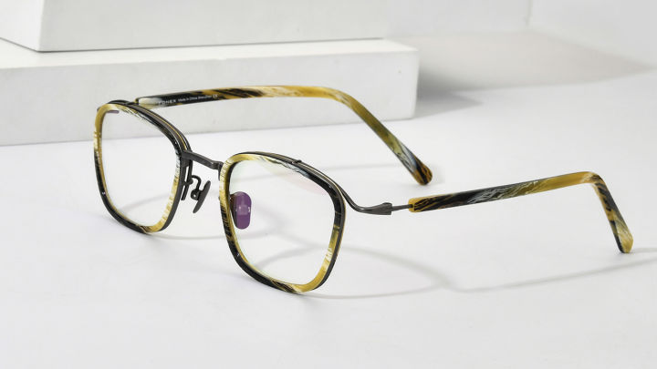 FONEX Acetate Titanium Gọng kính nam giới thiết kế thương hiệu Tròn ...