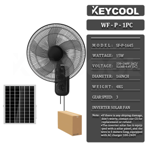 Keycool Inverter solar electric fan with solar panel rechargeable electricfan solar with electric fan 16 inch solar fan with solar panel with light inverter