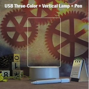 🗒Korean Transparent Acrylic Message Board with Pen Luminous Table Lamp DIY Note Daily Memo Board Desk Lamp Night Light
