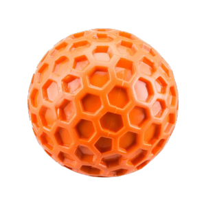 TEWUB Colorful Dog Sound Ball Interactive Rubber Squeaky Dog Toy Puppy Toy Honeycomb Design Pet Toy Ball Outdoor Throwing