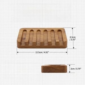 Sacesr Solid Wood Portable Soap Dishes Water Draining Tray Integral Bamboo Soap Holder Indoor Home Washroom Bathroom Decor Products Q8H3K