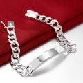 【Hot item】 New 925 Sterling Silver Solid 8/10mm Chain Bracelet Men Women Chain Noble Wedding Jewelry Charms Party Birthday. 