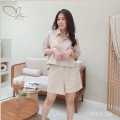 Nika set setelan kemeja oversize wanita linen premium quality. 