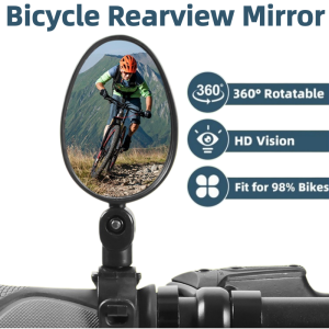 Bicycle Rear View Handlebar Wide Angle Back View Mountain Bike Leaf Mirror Silicone Handle Rearview Mirror Wide-angle Convex Mirror