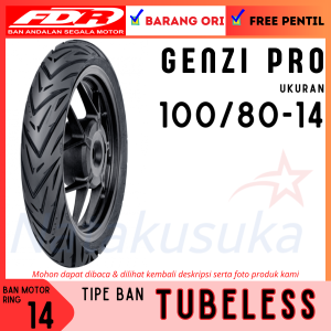 FDR Ban Motor Genzi Pro 100/80-14 Tubeless TL Ban Motor Metic Free Pentil