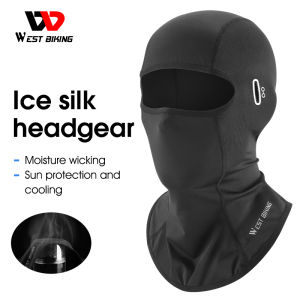 WEST BIKING Summer Full Face Mask Cycling Ice Silk Balaclava Motorcycle Bicycle UV Protection Full Face Caps For Men Outdoor Hiking Sports