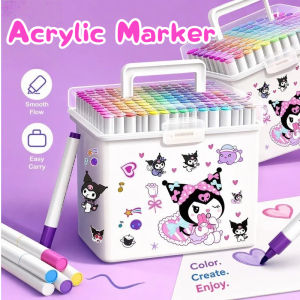 24/36/48/60 Colors Kuromi Acrylic Marker Set Sanrios Washable Dedicated Stackable Color Student Stationery Supplies