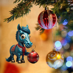 (1 Pack) Acrylic Horse Flat Hanging Decor for Home Nursery Office Western Theme & Christmas Festival Gift