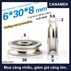 【CANAMEK】 6x30x8 mét Chất lượng cao Wire Rope rãnh mang ròng rọc cho cửa sổ trượt theo dõi con lăn ròng rọc thép không gỉ sheave