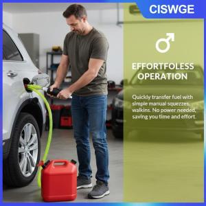 CISWGE Xe Bơm nhiên liệu Kit với tay hút Cắt Ống bền phổ quát cho khẩn cấp xăng dầu diesel khai thác nước