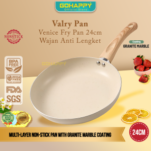 FRY PAN Panci 24cm penggorengan anti lengket panci granit putih venice gagang bakelit tahan panas