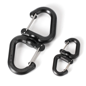 S Shape Carabiner Hook Mountaineering Climbing Quick Hanging 360 Degree Rotation Carabiner Clip Outdoor Key Holder Clip