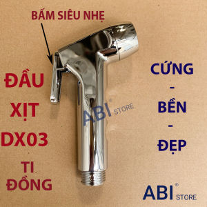 Đầu vòi xịt vệ sinh toilet DX03 ti đồng cứng bền đẹp đầu xịt nhà vệ sinh tay bấm siêu nhẹ mạ bóng