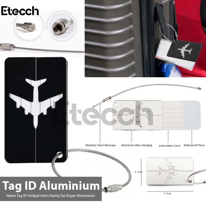 Name Tag ID Tempat Kartu Nama Tas Koper Aluminium | Lazada Indonesia