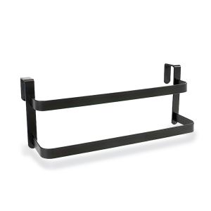 LITUILI Hanging Cabinet Door Towel Rack 2 Layer Rust-resistant Towel Bar Practical No Drilling Kitchen Towel Holder Bathroom