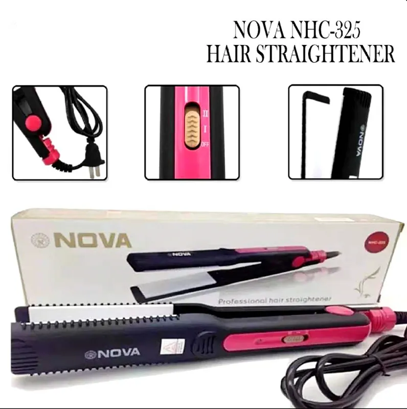 Beauty Nova NHC 325 Professional Hair Straightening Hair Straightener Hair Iron Black Pink