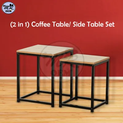 MR OEM Modern Coffee Table Living Room Sofa Side Table with Open Storage/ Meja Ruang Tamu Meja Kopi Meja Sisi